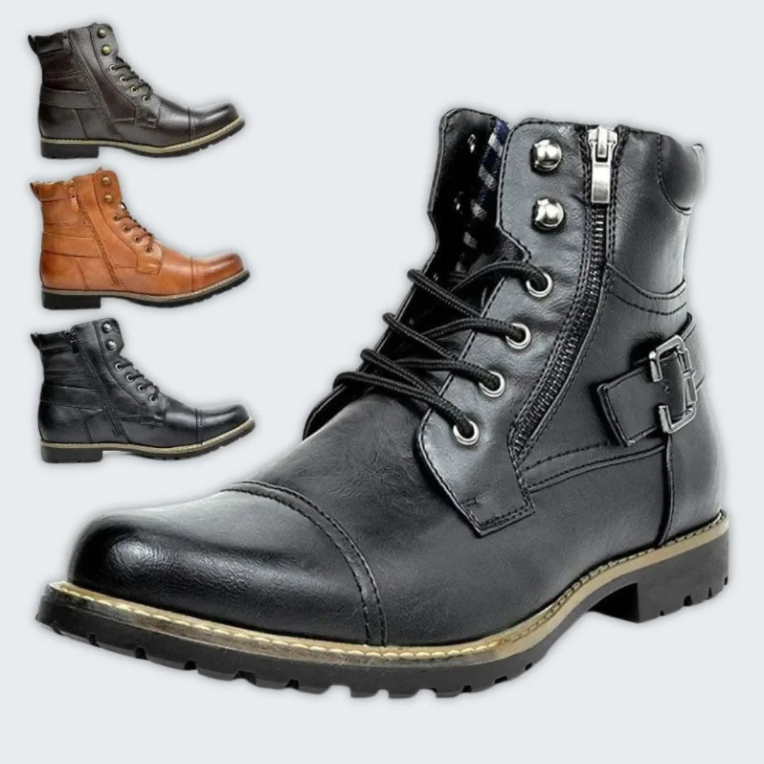 Windsor™ - Elegant Leather Boots with Laces