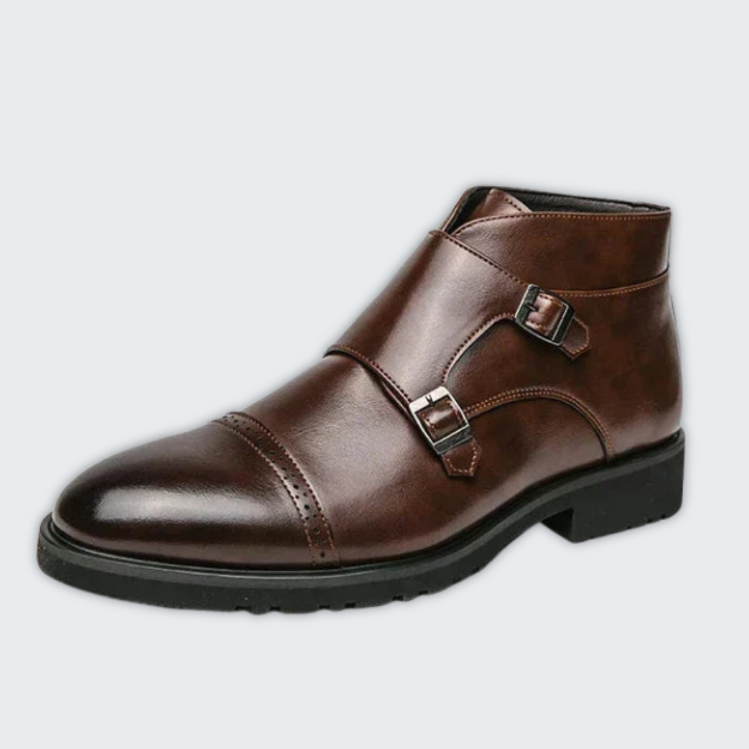 Darell™ | Leather Boots with Double Monk Strap