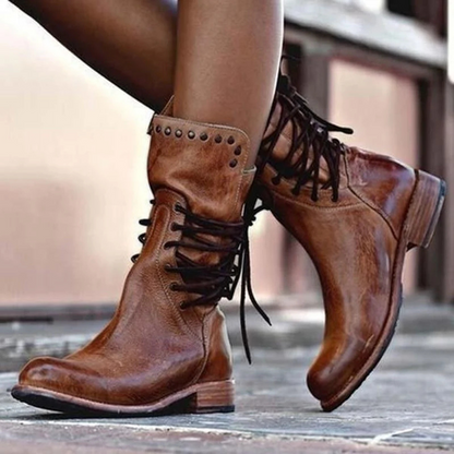 ALMA™ | Vegan leather boots with laces