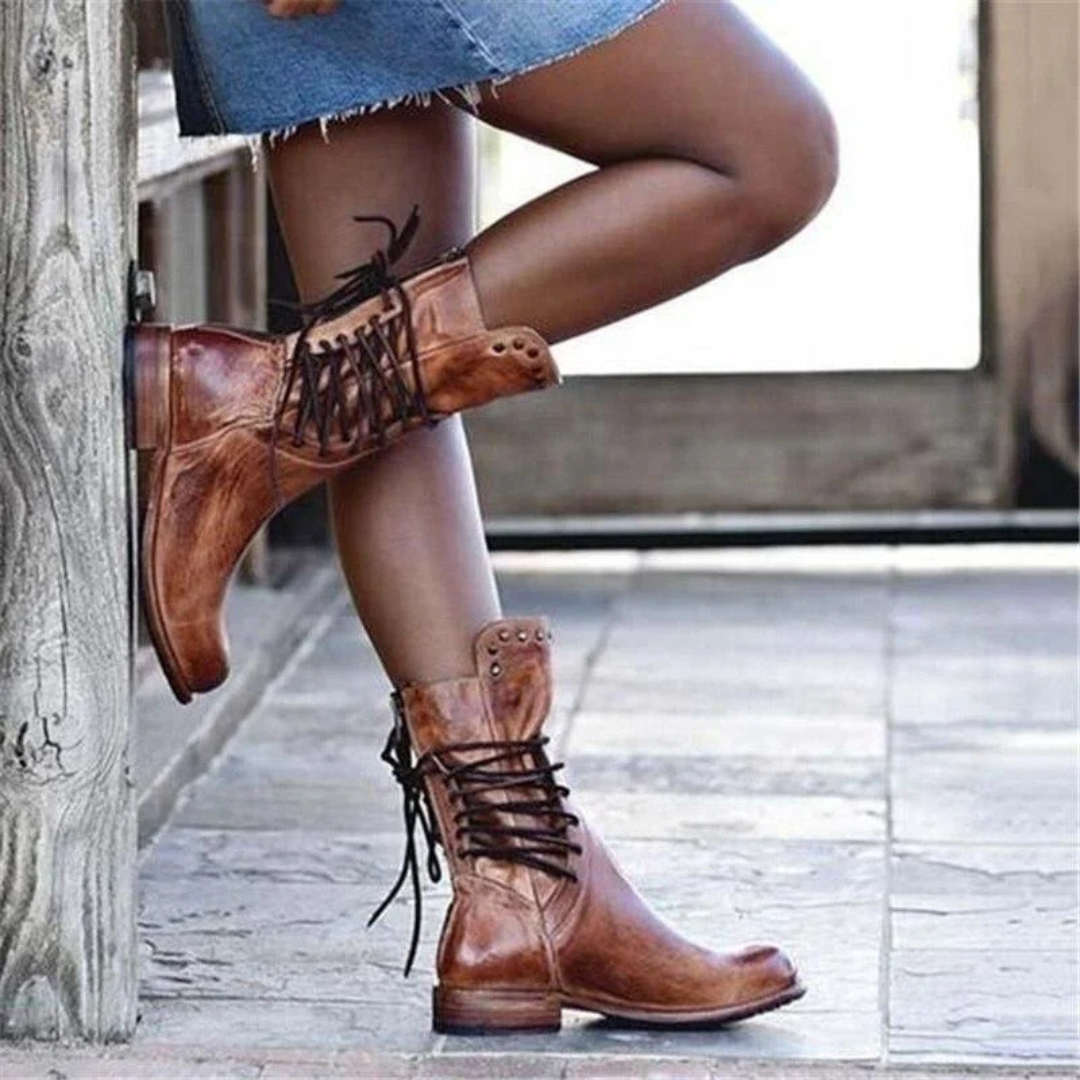 ALMA™ | Vegan leather boots with laces